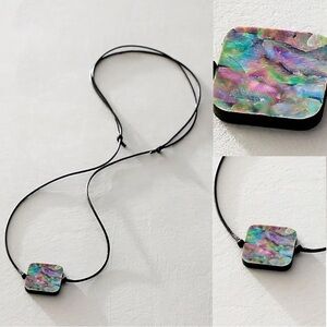 Free People Abalone Choker Necklace NWT Adjustable Bohemian Beach Layered